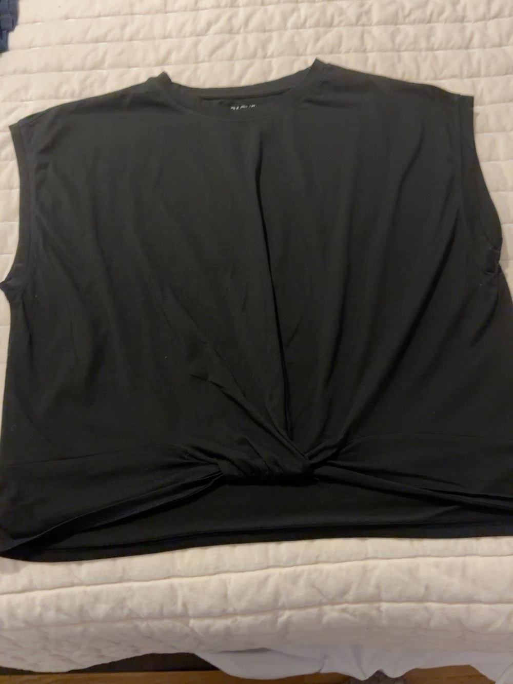 RACHEL Rachel Roy Black Twist Front Sleeveless Top Size XL